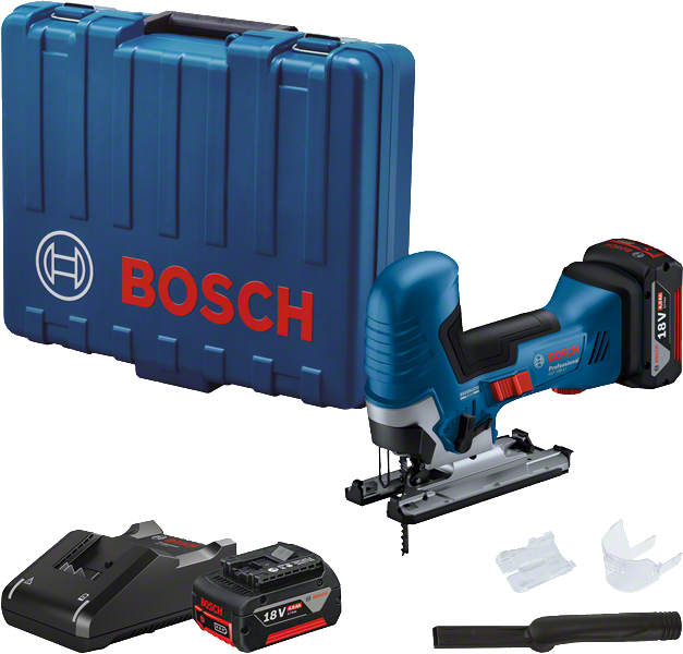 Bosch GST 185-LI set akumulatorskih ubodnih pila s cilindričnim rukohvatom.