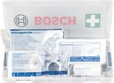 Bosch L-Boxx Micro komplet prve pomoći otvoren s medicinskim priborom.