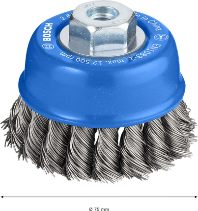 Bosch PRO Metalna teška četka za udubljivanje 75 mm za kutne brusilice.
