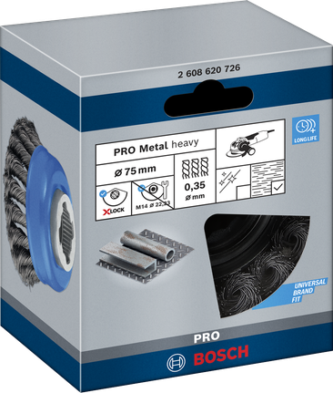 Bosch PRO Metal teška X-Lock četka za udubljivanje 75 mm za kutne brusilice.