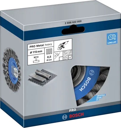Bosch PRO Metal kotač od teške žice 115 mm za čišćenje metala.