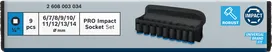 Bosch PRO set udarnih nasadnih ključeva 1/4 inča, 9 dijelova.
