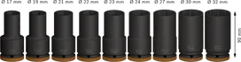 Bosch PRO set udarnih nasadnih ključeva dubine 3/4 inča, 9 dijelova.