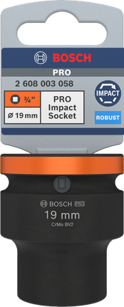 Bosch PRO udarni nasadni ključ 3/4 inča 19 mm za teške uvjete pričvršćivanja.