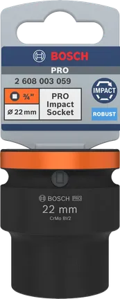Bosch PRO udarni nasadni ključ 3/4 inča 22 mm za teške uvjete pričvršćivanja.