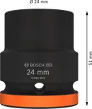 Bosch PRO udarni nasadni ključ 3/4" 24 mm s narančastom bazom.