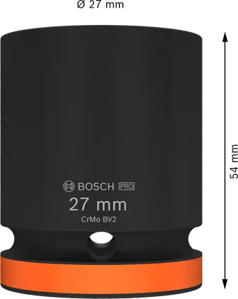 Bosch PRO udarni nasadni ključ 3/4" 27 mm s duljinom 54 mm.