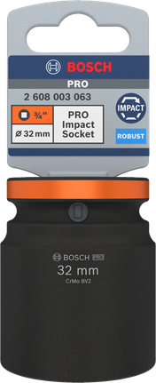 Bosch PRO udarni nasadni ključ 3/4 inča 32 mm za teške uvjete rada.