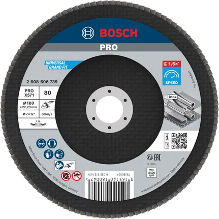Bosch PRO X571 lamelni disk 180 mm G80 za brušenje metala.