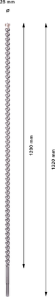 Bosch PRO SDS-max-7 svrdlo 28 mm, duljina 1200 mm.