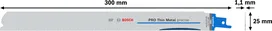 Bosch PRO Thin Metal precizna S1237EAF BIM pila, 300 mm.