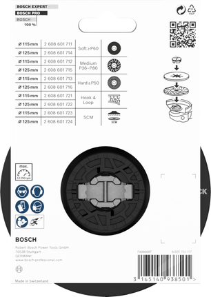 Bosch PRO mekani podložni tanjur 125 mm X-Lock za brušenje.