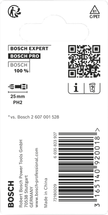 Bosch PH2 udarni svrdla 25 mm.