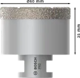 Bosch PRO keramička kruna za bušenje suhih površina 60 mm za bušenje pločica.