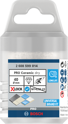 Bosch PRO keramička jezgra za suho rezanje 40 mm X-Lock za pločice.