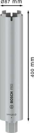 Bosch PRO suha kruna za bušenje 87x400 mm, 4 zuba.