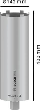 Bosch PRO suha kruna za bušenje 142x400 mm s UNC od 1 1/4 inča.