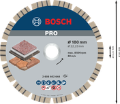 Bosch PRO Stone dijamantni disk 180 mm za rezanje kamena.