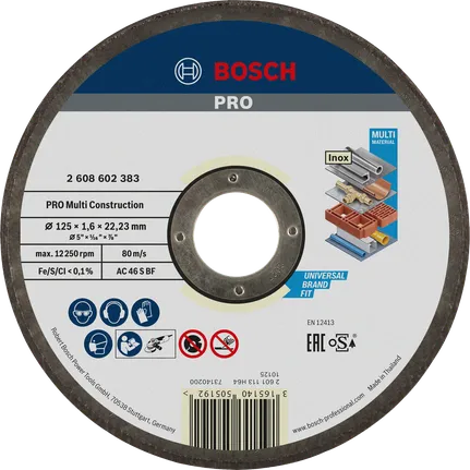 Bosch PRO Multi Material rezna ploča 125 mm za univerzalno rezanje.
