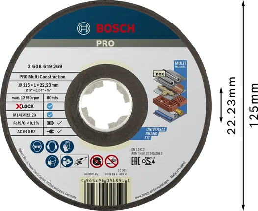 Bosch PRO Multi Material X-Lock rezna ploča 125 mm.