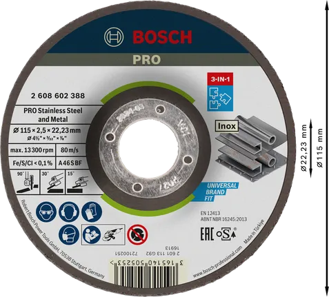Bosch PRO 3-u-1 vezani disk od nehrđajućeg čelika i metala.