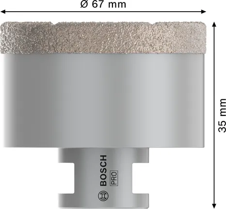 Bosch PRO keramička kruna za bušenje suhih površina 67 mm za bušenje pločica.