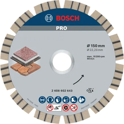 Bosch PRO Stone dijamantni disk 150 mm za rezanje kamena.