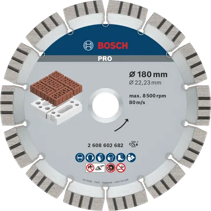Bosch PRO abrazivni dijamantni disk 180 mm za rezanje opeke.