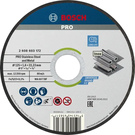 Bosch PRO rezna ploča za nehrđajući čelik i metal, 125 mm.