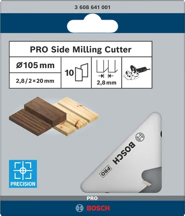 Bosch PRO bočna glodalica 105 mm s 10 zubaca za precizno urezivanje u drvo.