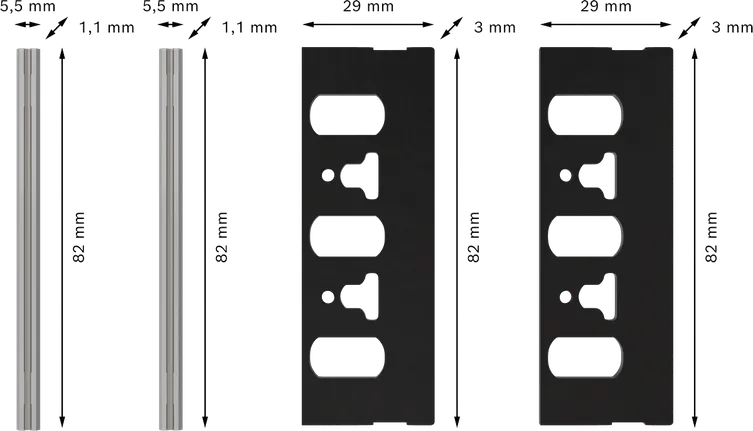 Bosch PRO set noževa za blanju 82 mm, 4 dijela.