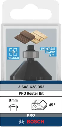 Bosch PRO glodalo s kutom zakošenja 45° 8 mm.