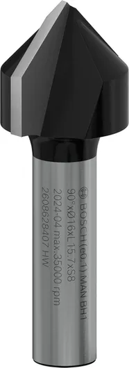 Bosch PRO glodalo za V-utore 90° 16 mm za precizno utorivanje.