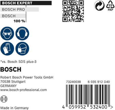 Oznaka za Bosch EXPERT SDS plus-7X udarno svrdlo.