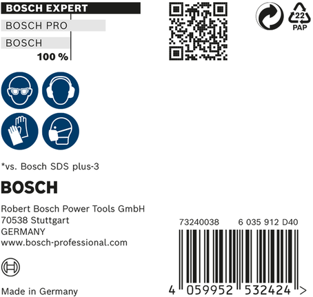 Sigurnosna naljepnica za Bosch EXPERT SDS plus-7X udarno svrdlo.