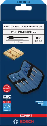 Bosch EXPERT Self Cut Speed set lopatica za svrdla, 6 dijelova.