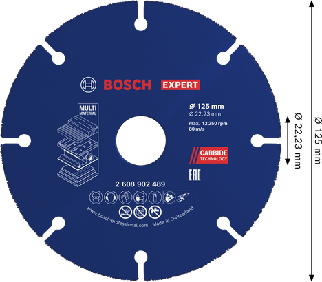 Bosch EXPERT višenamjenski karbidni rezni disk 125 mm.