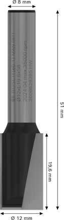 Bosch PRO ravna glodalica 12 mm s dvije oštrice.