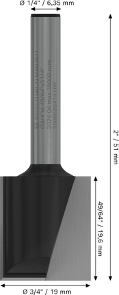 Bosch PRO ravna glodalica s dva žljeba promjera 3/4 inča.