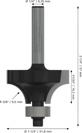 Bosch PRO glodalo zaokruživanje preko R 3/8″ prihvat 1/4″.