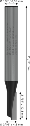 Bosch PRO ravna glodalica s jednom oštricom, prihvat 3/16 inča i 1/4 inča.