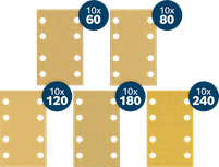 Bosch EXPERT C470 set brusnih papira 80x133 mm, različite granulacije.