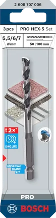 Bosch PRO HEX-5 set svrdala 5,5/6/7 mm, 3 komada.