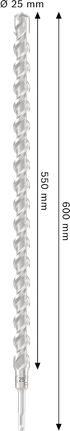 Bosch PRO SDS plus-5X svrdlo za udarno svrdlo 25 mm, duljine 600 mm.