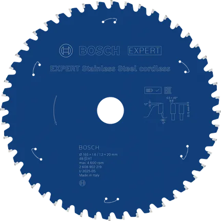 Bosch EXPERT akumulatorska kružna pila od nehrđajućeg čelika.