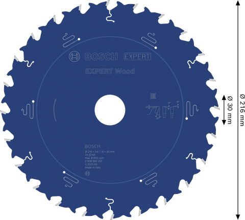 Bosch EXPERT list kružne pile za drvo 216 mm za precizno rezanje drva.