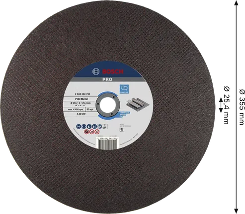 Bosch PRO disk za rezanje metala 355 mm za obradu metala.