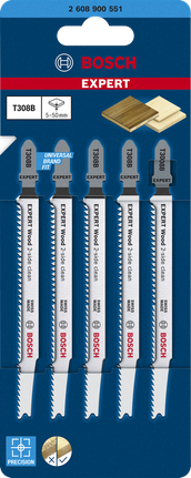 Bosch EXPERT Wood T308B listovi ubodne pile za dvostrano čišćenje, 5 komada.