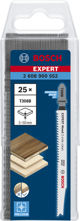 Bosch EXPERT T308B Wood, pakiranje od 2-stranih čistih listova ubodne pile.