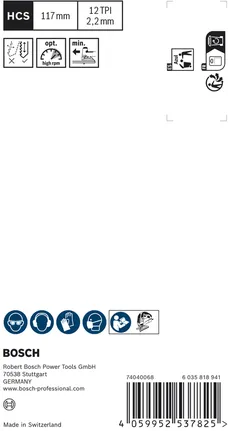 Bosch EXPERT Wood dvostrano čista ploča za ubodnu pilu T308BP, 117 mm.